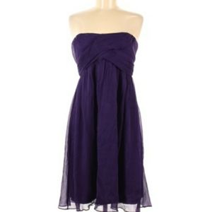 💟NEW! J Crew purple 100%silk chiffon dress SIZE 8